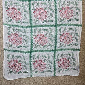100% Linen Scarf Flowers Floral Austria Fair Trade Sekyra Handdruck